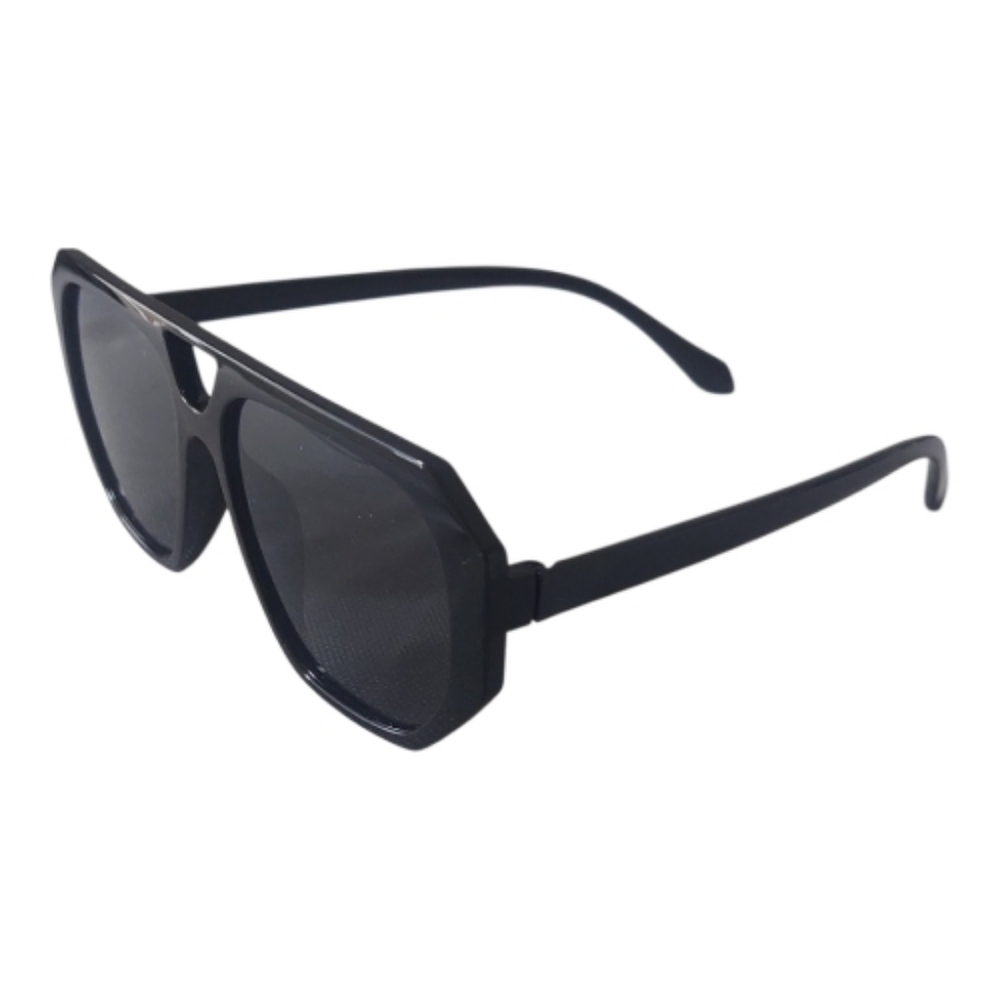 Women's Black Geometric Shield Sunglasses